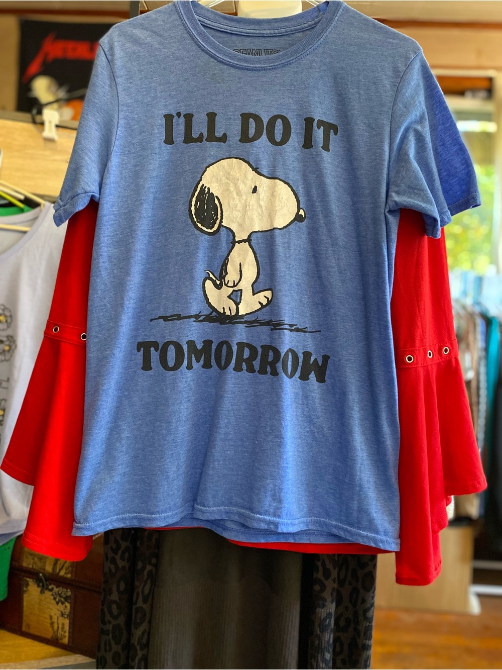 Peanuts Snoopy "I'll Do It Tomorrow" Short Sleeve Tee